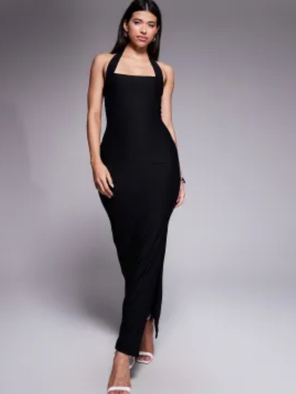 Classic Black Halter Maxi Dress - Kaiia/ASOS